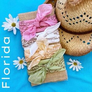 BANDANA SET Hand Dyed Paisley Cotton Bandanas (Set of4) "THE FLORIDA"
